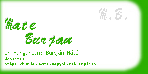 mate burjan business card