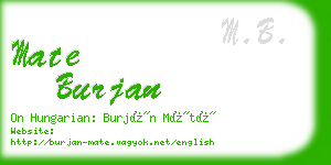 mate burjan business card